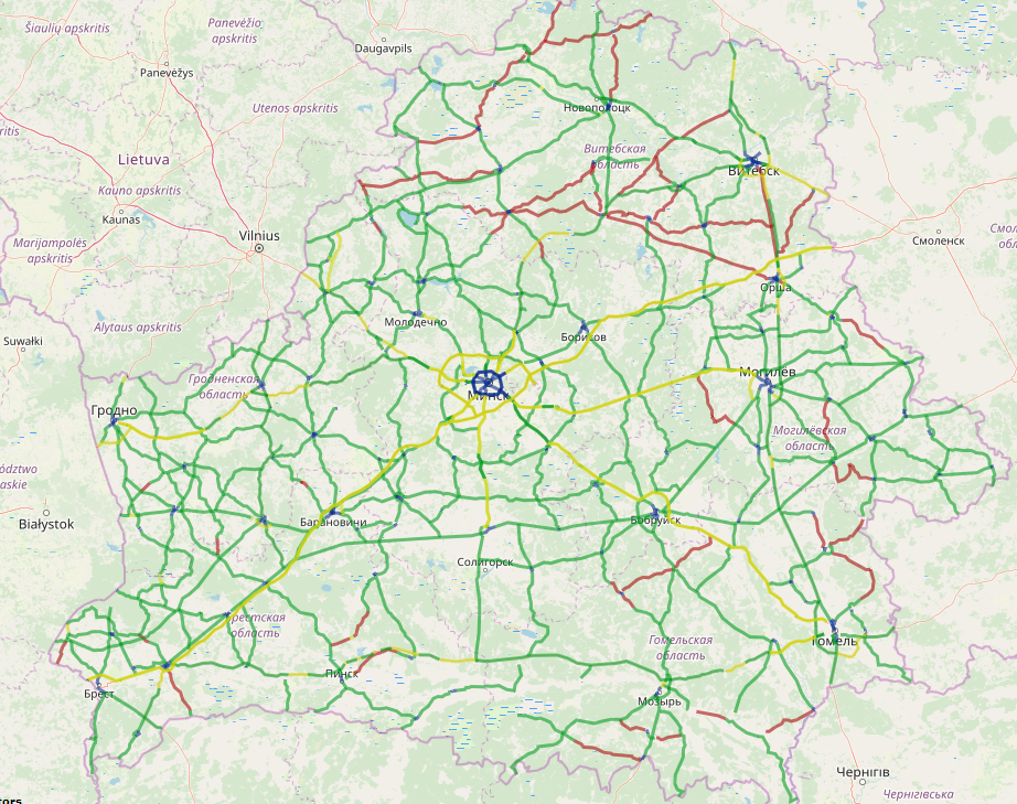 Карта дорог беларуси с ограничениями нагрузки